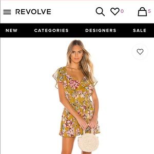 Revolve Tularosa Mustard Floral Summer Dress